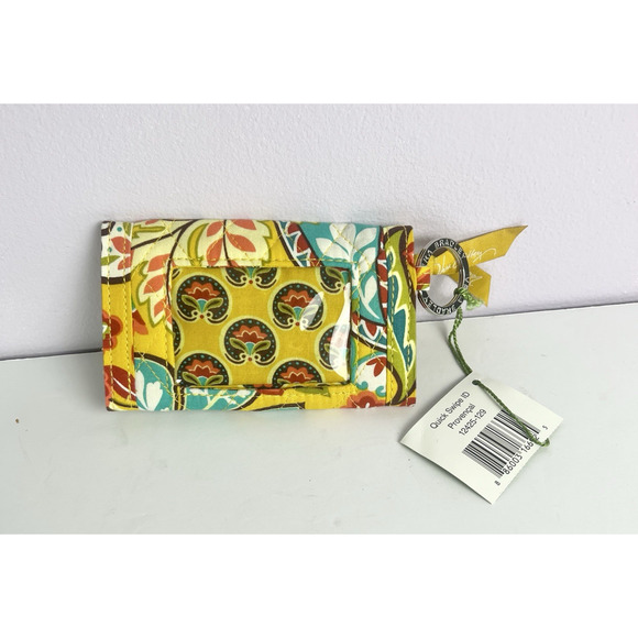 Vera Bradley Wallet Quick Swipe ID Provencal Yellow Floral Key Ring NWT - Picture 2 of 4